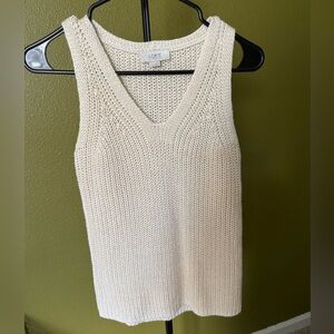 LOFT V-Neck Cream Knit Sweater Top size XS